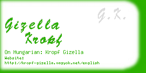 gizella kropf business card